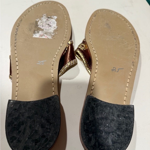 Jack Rogers Metallic Brown and Tan Leather Sandals - Picture 3 of 3